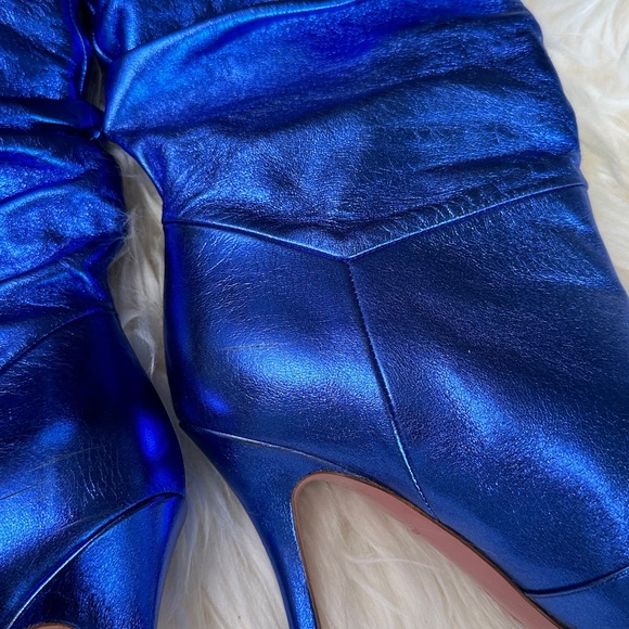 NIB AMINA MUADDI Metallic blue boots - Picture 6 of 9